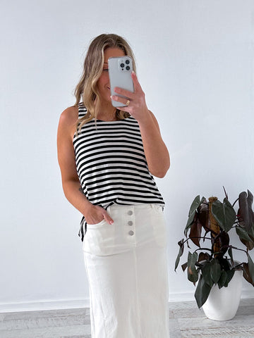 Libby Tank - Black Stripe