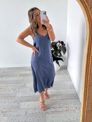 Millie Dress - Charcoal Blue